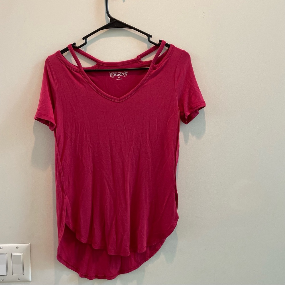 Mudd Women's Pink Cold Shoulder Top | Size XS